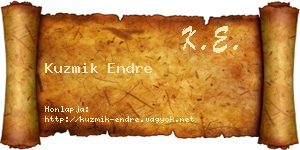 Kuzmik Endre névjegykártya